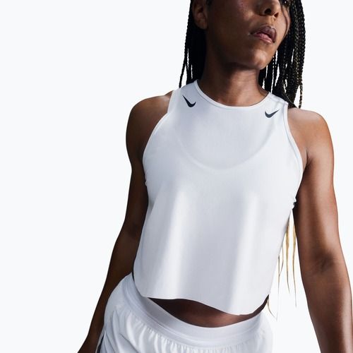 Футболка для бігу жіноча Nike AeroSwift Dri-Fit ADV Cropped Tank Top off white/black