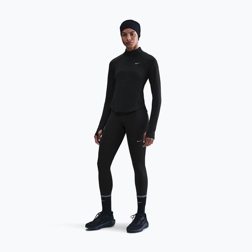 Жіноча бігова лонгслівка Nike Tempo Swoosh Run Dri-Fit 1/4-Zip black/white