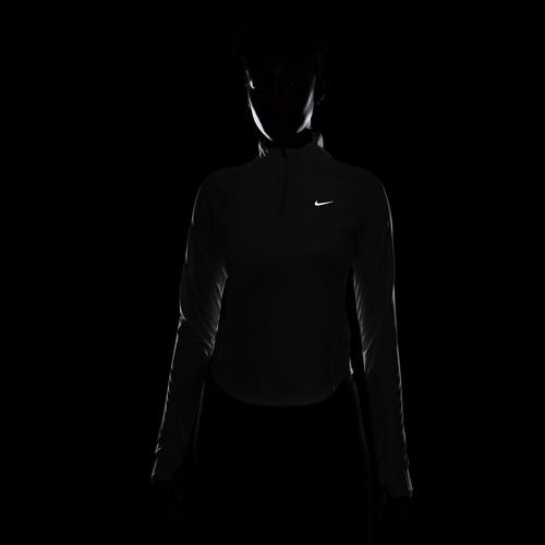 Жіноча бігова лонгслівка Nike Tempo Swoosh Run Dri-Fit 1/4-Zip white/black