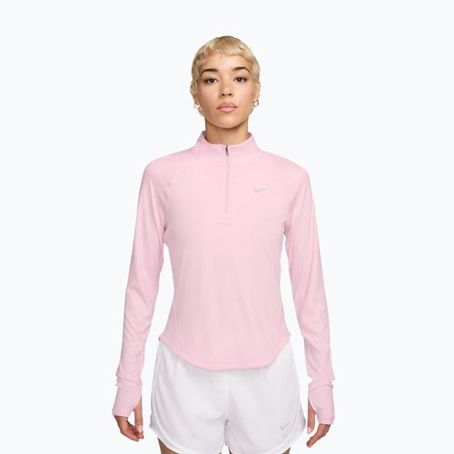 Жіноча бігова лонгслівка Nike Tempo Swoosh Run Dri-Fit 1/4-Zip pink foam/white