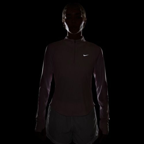 Жіноча бігова лонгслівка Nike Tempo Swoosh Run Dri-Fit 1/4-Zip pink foam/white