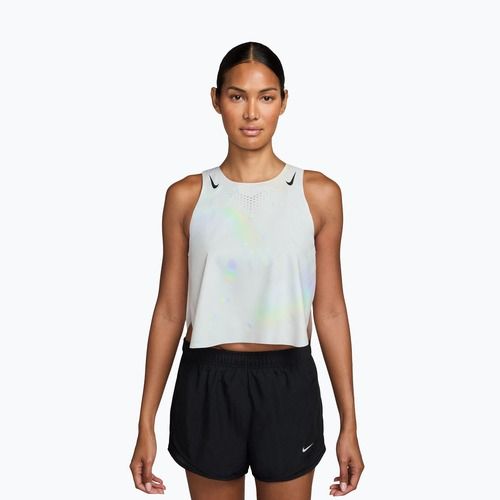 Футболка для бігу жіноча Nike AeroSwift Dri-Fit ADV Cropped Tank Top off white/black