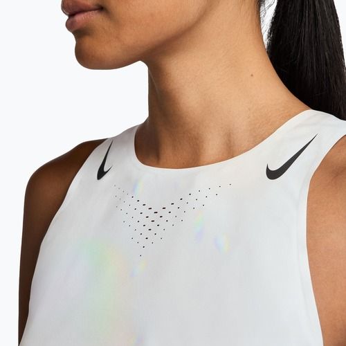 Футболка для бігу жіноча Nike AeroSwift Dri-Fit ADV Cropped Tank Top off white/black