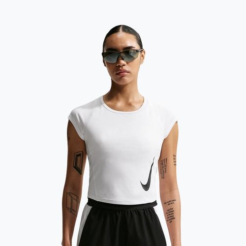 Футболка для бігу жіноча Nike Swoosh Run Dri-Fit white/photon dust/black