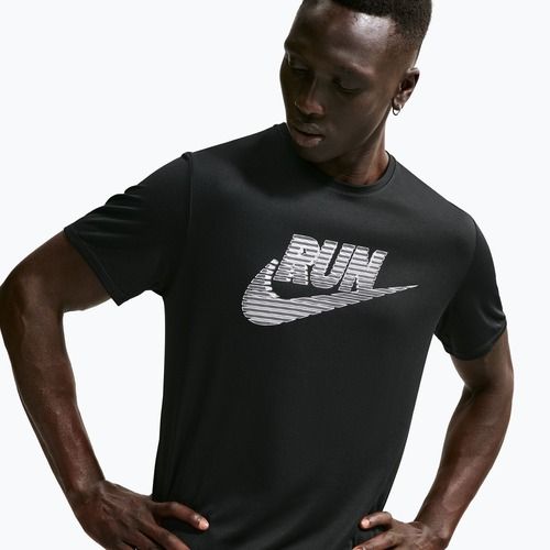 Футболка для бігу чоловіча Nike Miler Dri-Fit UV black/white