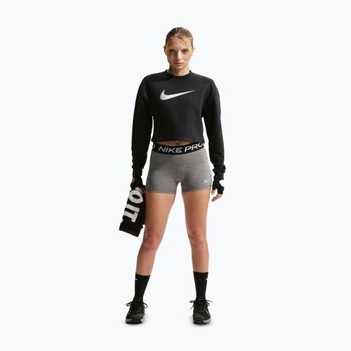 Кофта для тренувань жіноча Nike Pro Dri-Fit Crew Neck black/metallic silver/white