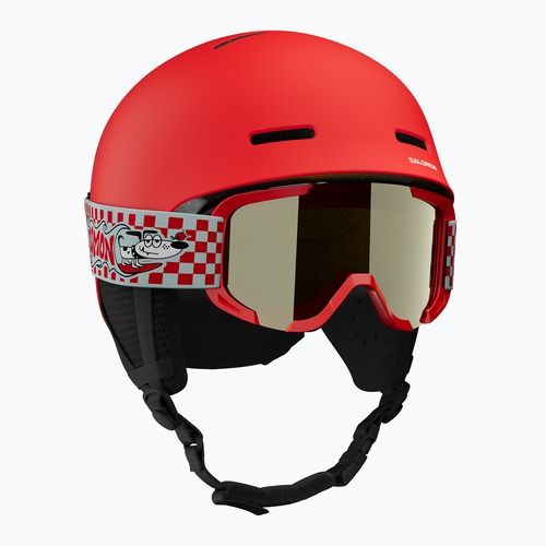 Шолом гірськолижний дитячий Salomon Player Combo + Окуляри XV Jr cherry tomato/red silver mirror