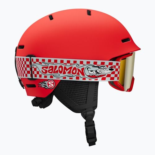 Шолом гірськолижний дитячий Salomon Player Combo + Окуляри XV Jr cherry tomato/red silver mirror