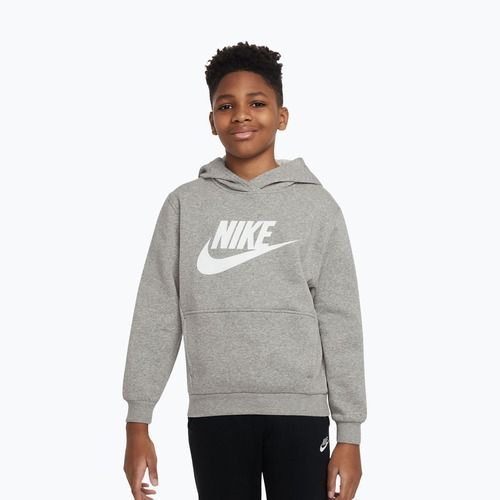 Кофта дитяча Nike Club Fleece Hoodie dark grey heather/white