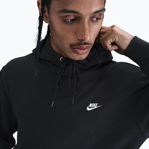 Кофта чоловіча Nike Club Pullover Hoodie black/black/white