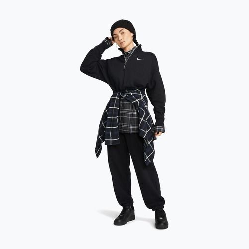 Кофта жіноча Nike Sportswear Phoenix Fleece 1/2 Zip Cropped black/sail