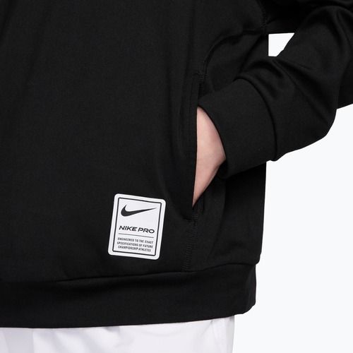 Кофта дитяча Nike Pro Dri-Fit Pullover Hoodie black/white