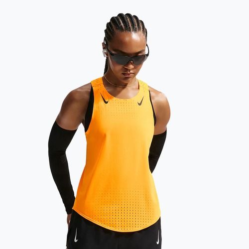 Футболка для бігу жіноча Nike AeroSwift Dri-Fit ADV Singlet laser orange/black