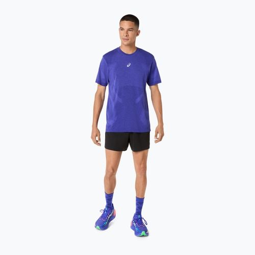 Чоловіча бігова лонгслівка ASICS Road Seamless LS cobalt burst/eggplant