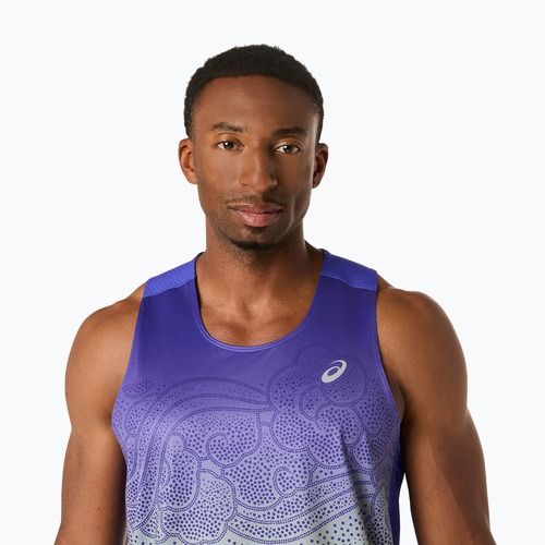 Футболка для бігу чоловіча ASICS Road Fade Singlet cobalt burst/illuminate green
