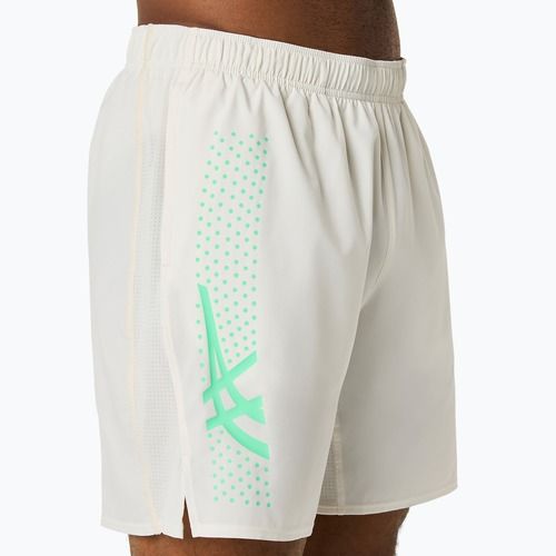 Шорти для бігу чоловічі ASICS Icon 7IN cream/vital green