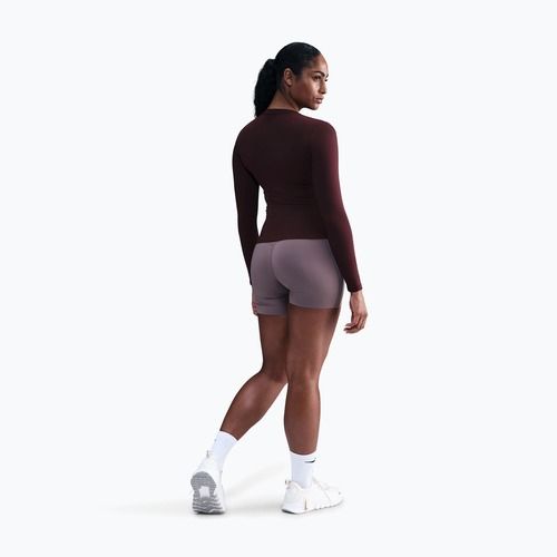 Лонгслів жіночий Nike One Fitted Dri-Fit burgundy crush/white