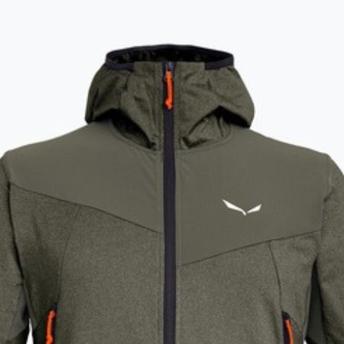 Кофта трекінгова чоловіча Salewa Agner Hybrid PL/DST FZ Hoody faded green melange/0910