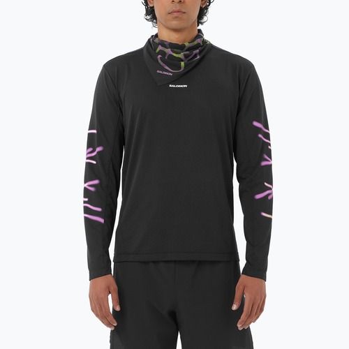 Лонгслів для бігу чоловічий Salomon Shakeout Core deep black