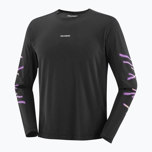 Лонгслів для бігу чоловічий Salomon Shakeout Core deep black
