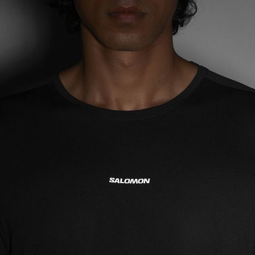 Лонгслів для бігу чоловічий Salomon Shakeout Core deep black