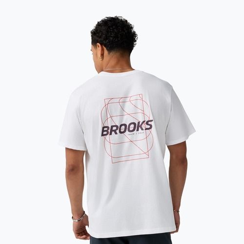Футболка для бігу чоловіча Brooks Graphic white/burgundy blaze/cosmic