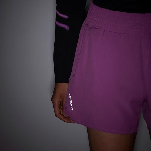 Шорти для бігу жіночі Salomon Shakeout Core 2IN1 4" iris orchid