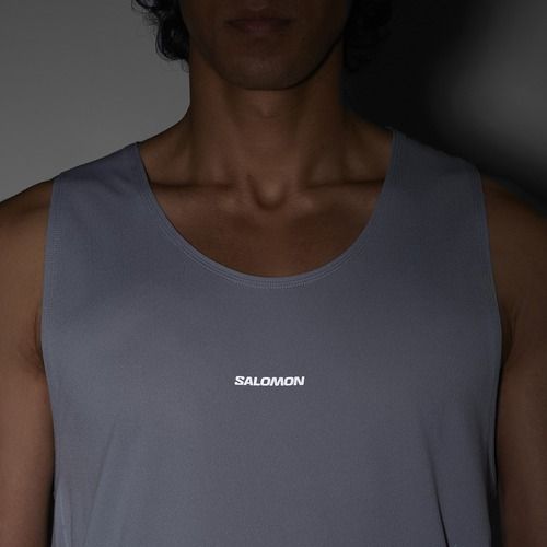 Футболка для бігу чоловіча Salomon Sense Aero Singlet GFX trade winds