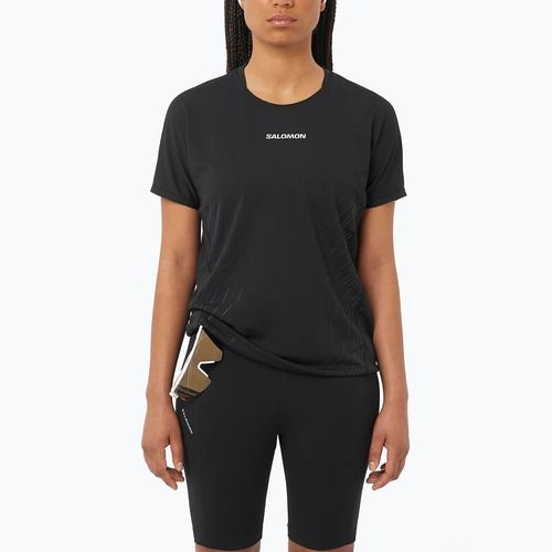 Футболка для бігу жіноча Salomon Sense Aero SS Tee GFX deep black