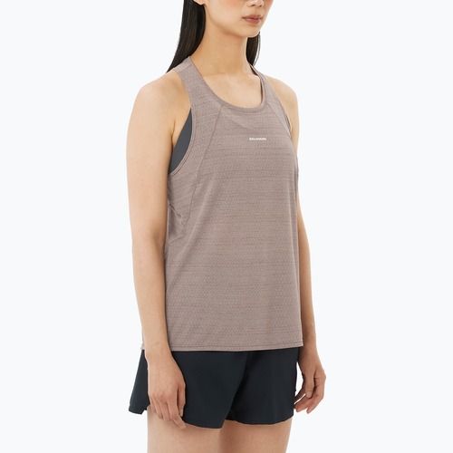 Футболка для бігу жіноча Salomon SHAKEout Air Tank iron
