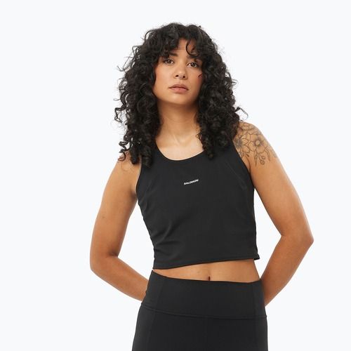 Футболка для бігу жіноча Salomon SHAKEout Bliss Tanklette deep black