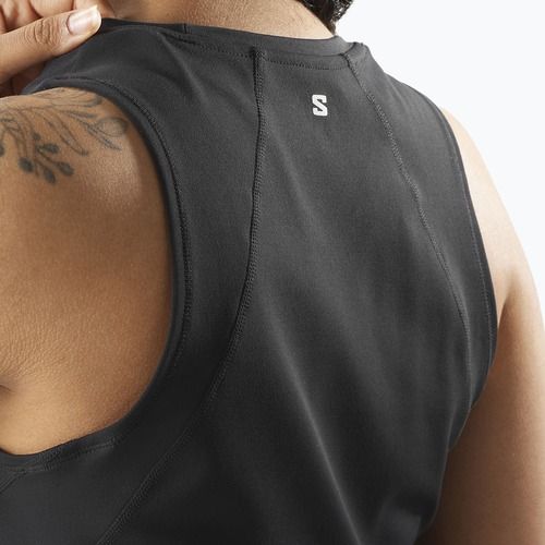 Футболка для бігу жіноча Salomon SHAKEout Bliss Tanklette deep black