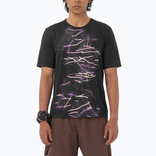 Футболка для бігу чоловіча Salomon Shakeout Core GFX deep black