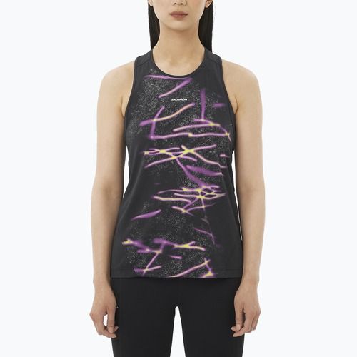 Футболка для бігу жіноча Salomon Shakeout Core Tank GFX deep black