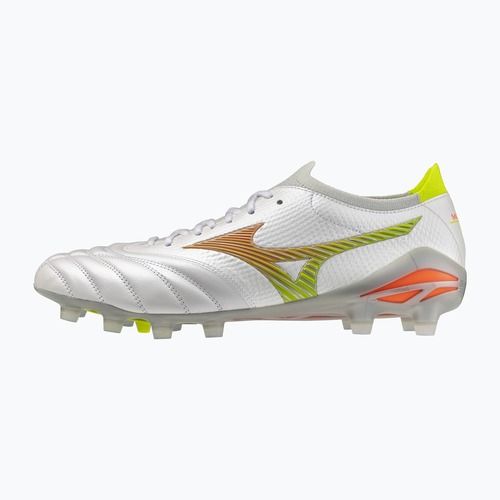 Кросівки футбольні Mizuno Morelia Neo V β Japan FG white/lava orange/evening primrose
