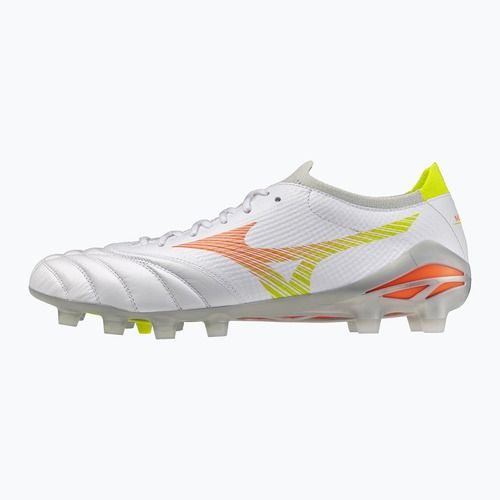 Кросівки футбольні Mizuno Morelia Neo V β Pro FG white/lava orange/evening primrose