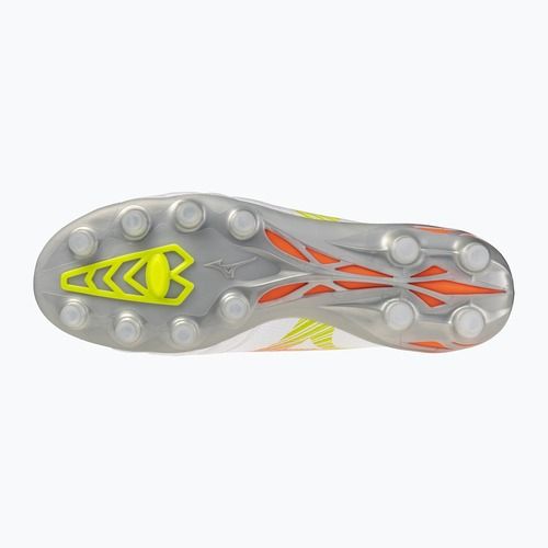 Кросівки футбольні Mizuno Morelia Neo V β Pro FG white/lava orange/evening primrose