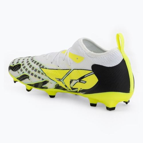 Кросівки футбольні дитячі PUMA Future 9 Match Creativity Fg/Ag Jr yellow alert/mint jelly/puma white/puma black