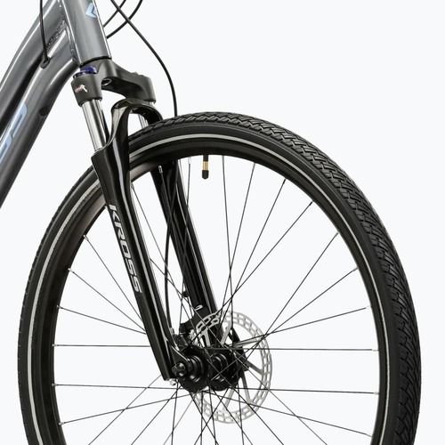 Велосипед кросовий жіночий KROSS Evado 5.0 W сірий/блакитний/глянцевий