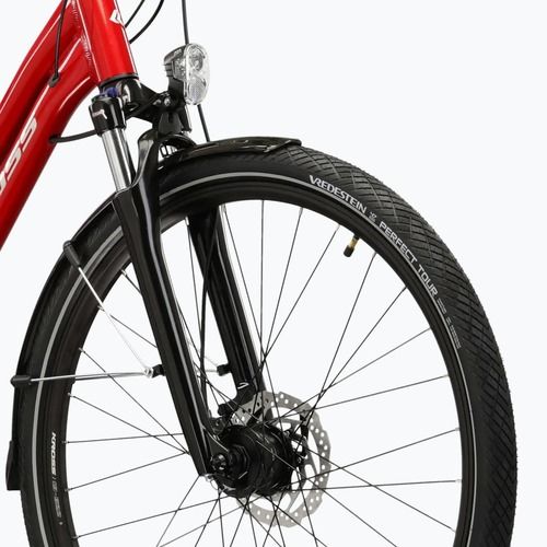 Велосипед трекінговий жіночий KROSS Trans 5.0 W червоний/срібний/глянцевий