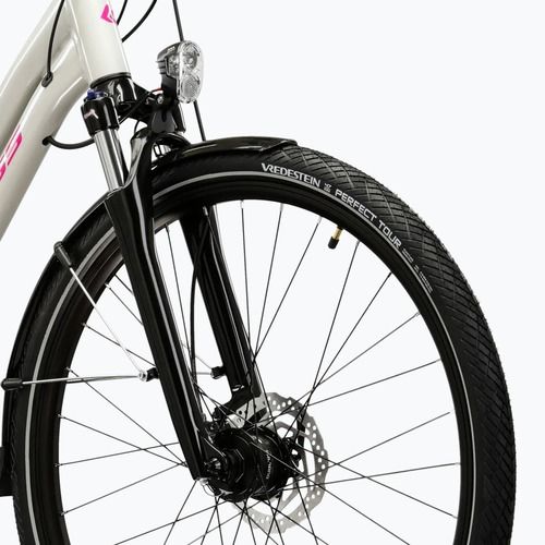 Велосипед трекінговий жіночий KROSS Trans 5.0 W сірий/рожевий/глянцевий