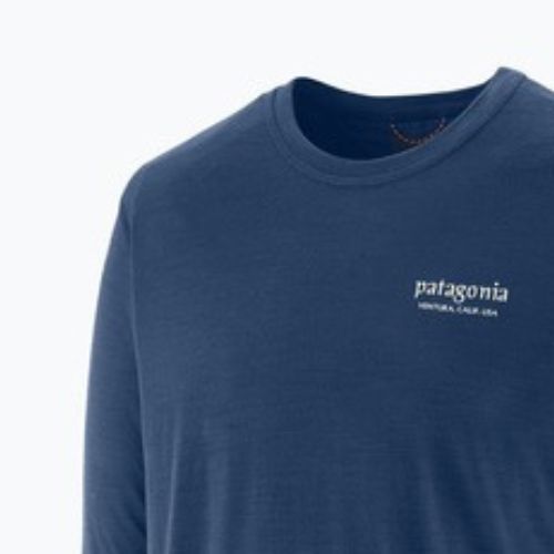 Лонгслів чоловічий Patagonia Cap Cool Merino Blend Graphic heritage header/clement blue