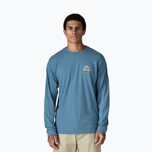 Лонгслів трекінговий чоловічий Patagonia Great Waves Responsibili Tee shore blue