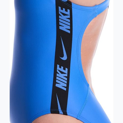 Купальник суцільний жіночий Nike Logo Tape Fastback blue crystal