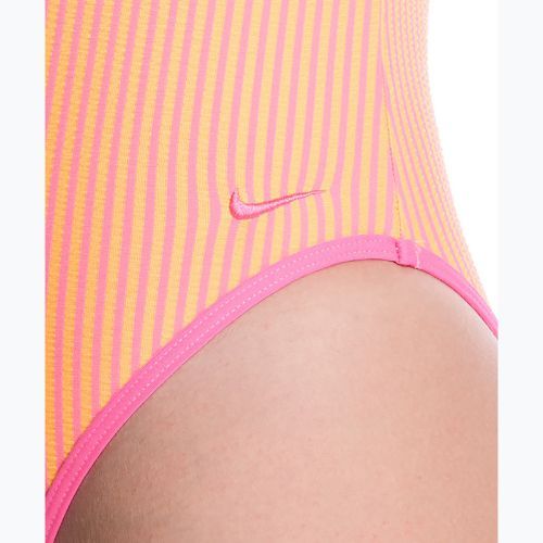 Купальник суцільний жіночий Nike Ocean Bound Ripple Texture Square Neck pink glow
