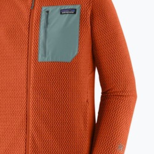 Кофта трекінгова чоловіча Patagonia R1 Air Full Zip Hoody coal orange