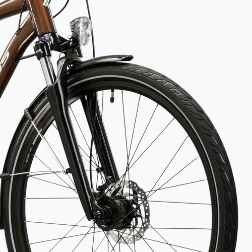 Велосипед трекінговий чоловічий KROSS Trans 5.0 коричневий/срібний/глянцевий