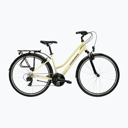 Велосипед трекінговий жіночий KROSS Trans 1.0 W бежевий/фіолетовий/глянцевий