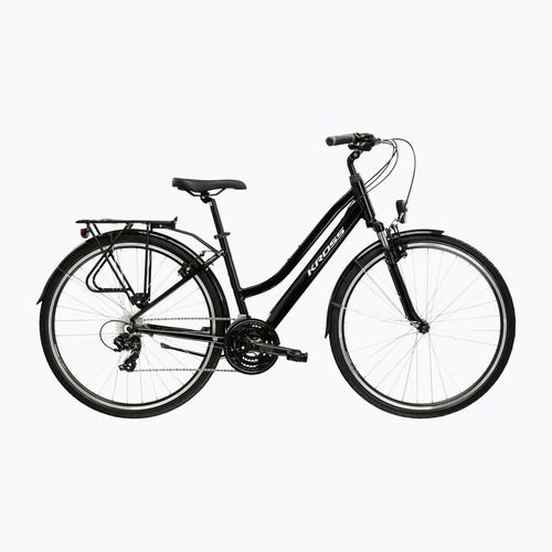Велосипед трекінговий жіночий KROSS Trans 1.0 W чорний/срібний/глянцевий