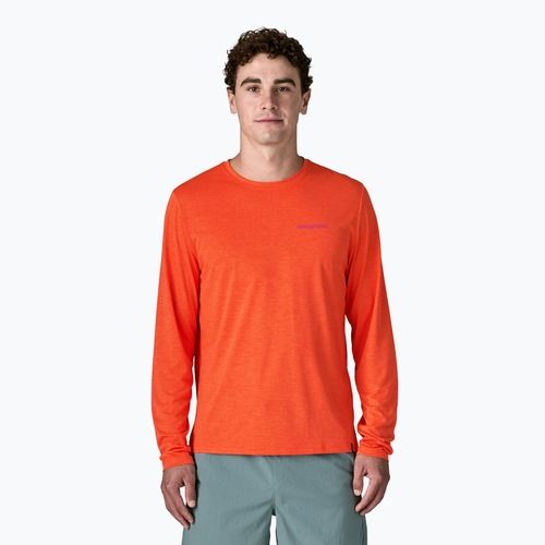 Лонгслів чоловічий Patagonia Capilene Cool Daily - Boardshort Logo orange peel/light orange peel x-dye